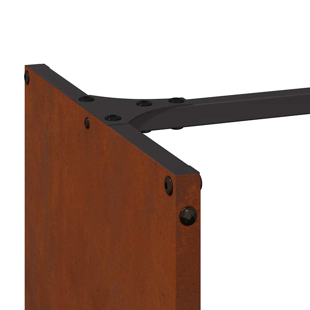 Rastrelliera per Legna da Ardere 40x30x80 cm in Acciaio Corten