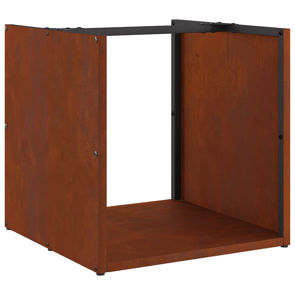 Rastrelliera per Legna da Ardere 40x40x40 cm in Acciaio Corten