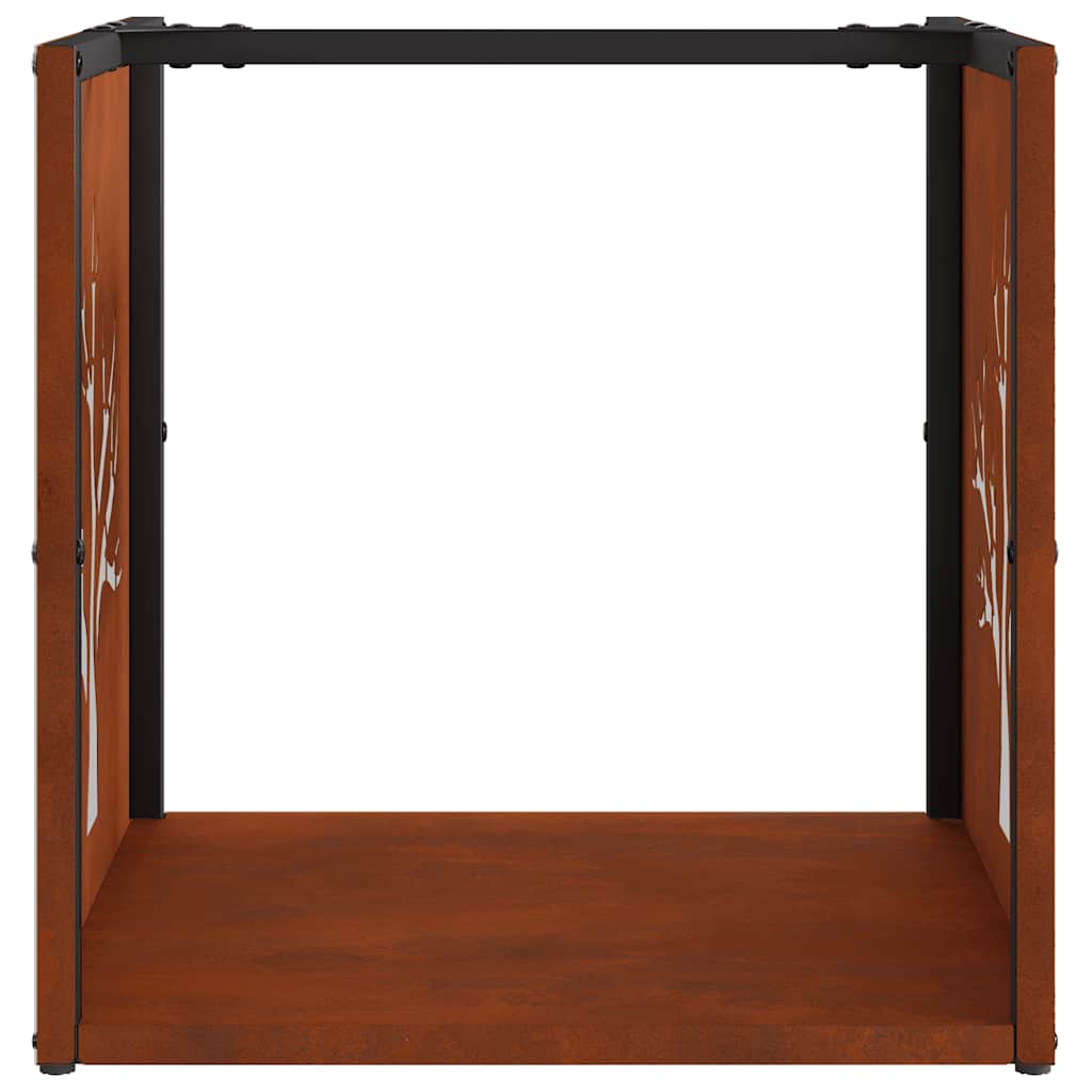 Rastrelliera per Legna da Ardere 40x40x40 cm in Acciaio Corten