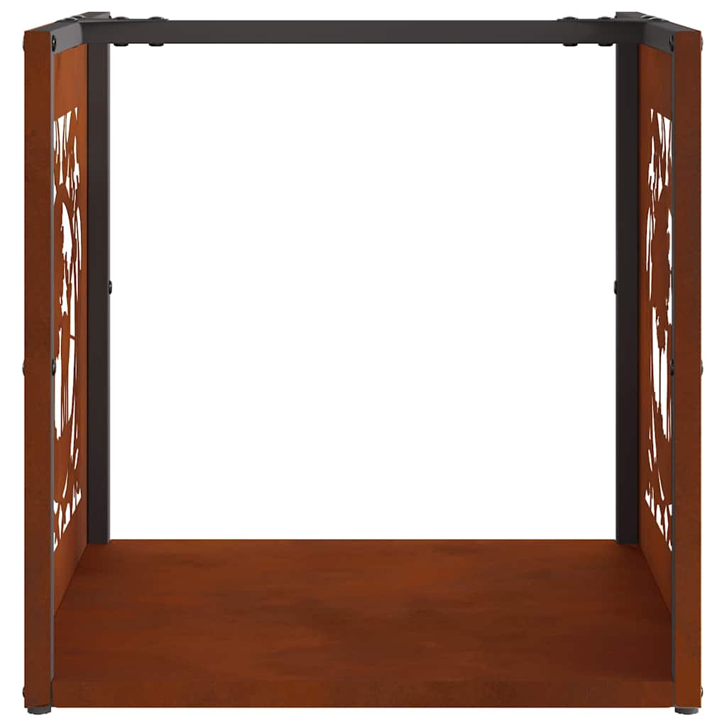 Rastrelliera per Legna da Ardere 40x40x40 cm in Acciaio Corten