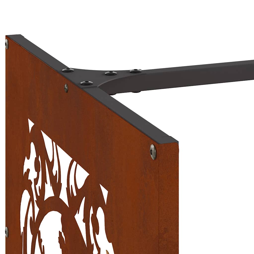 Rastrelliera per Legna da Ardere 40x40x40 cm in Acciaio Corten