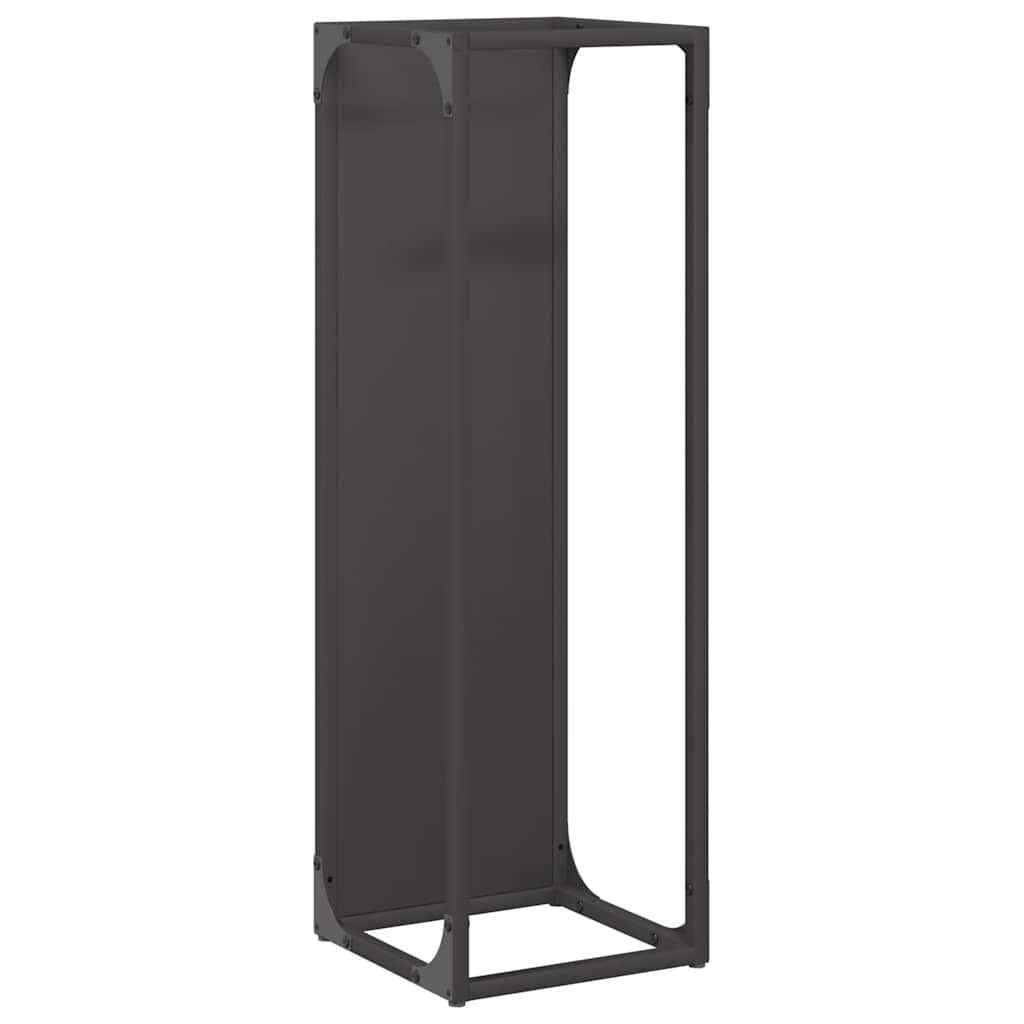 Rastrelliera per Legna da Ardere Nera 25x25x80 cm
