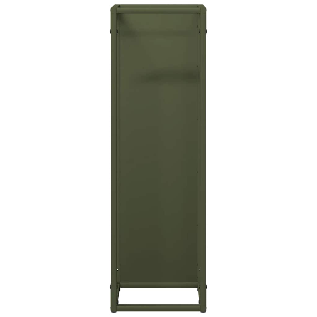 Rastrelliera per Legna da Ardere Verde Oliva 25x25x80 cm