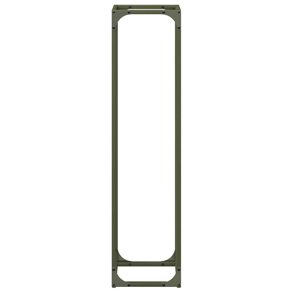 Rastrelliera per Legna da Ardere Verde Oliva 25x25x100 cm