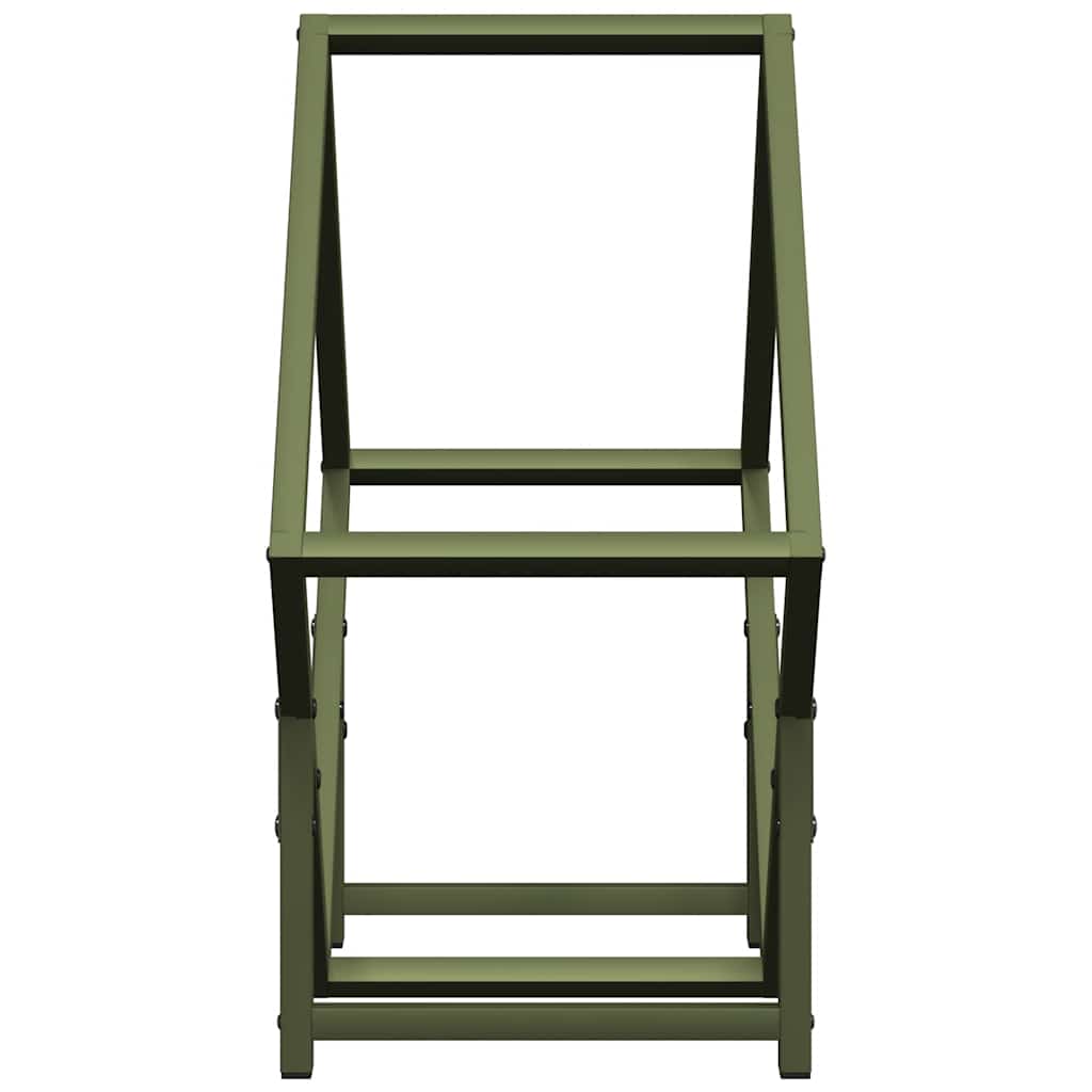 Rastrelliera per Legna da Ardere Verde Oliva 50x25x50 cm