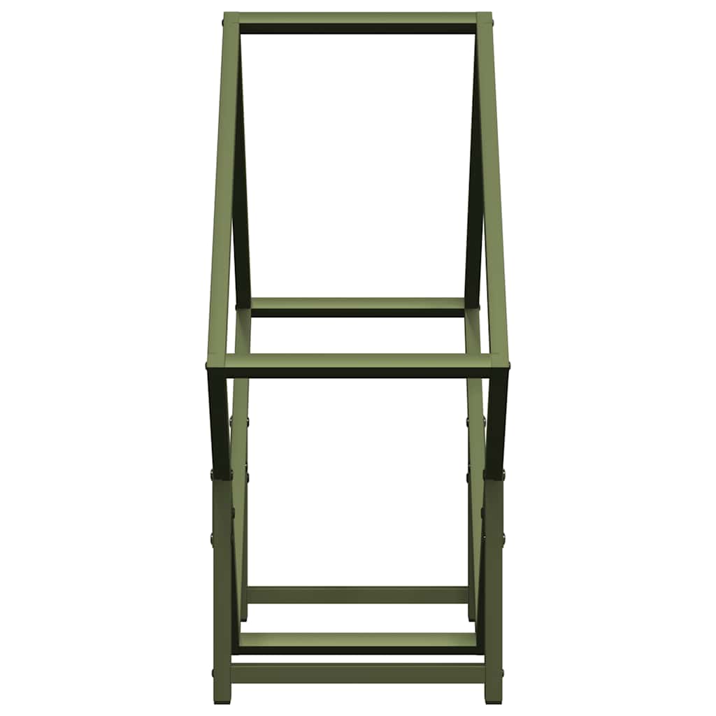 Rastrelliera per Legna da Ardere Verde Oliva 60x25x60 cm
