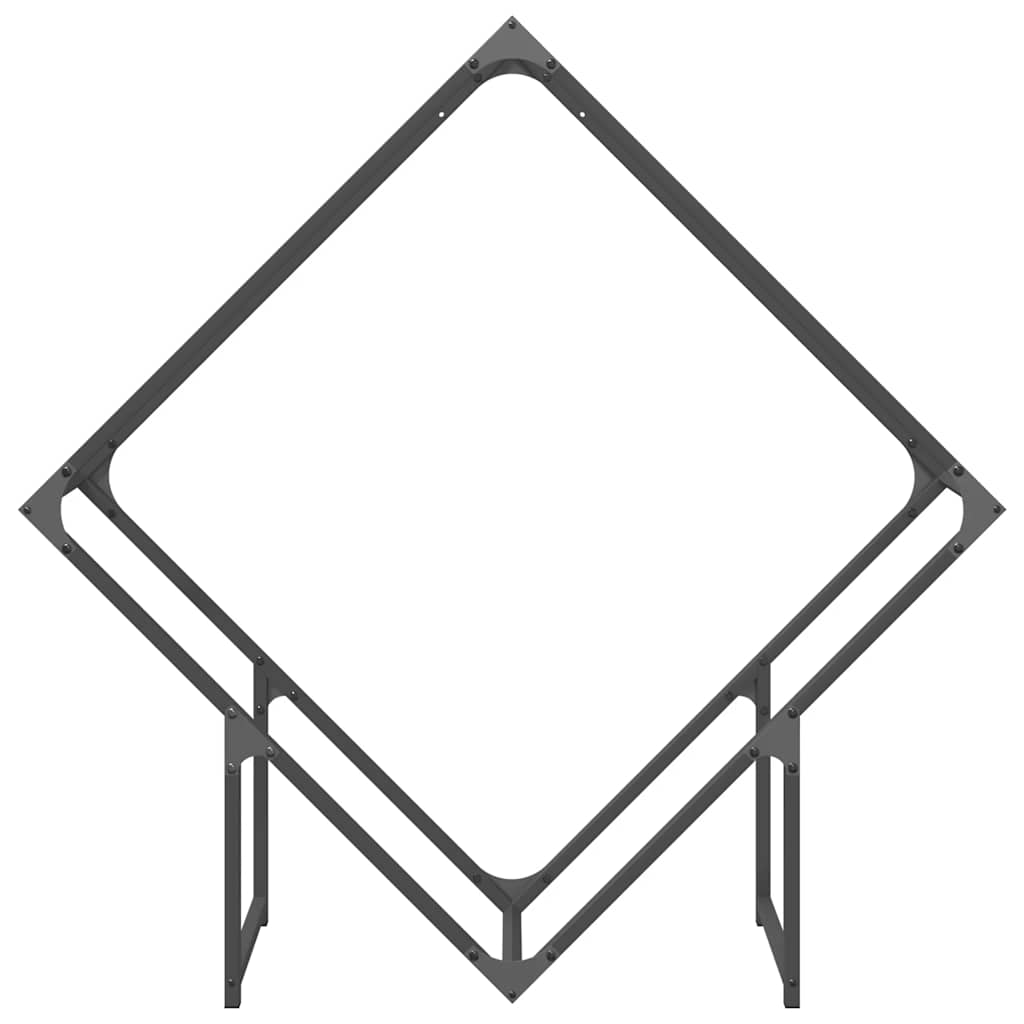Rastrelliera per Legna da Ardere Nera 100x25x100 cm
