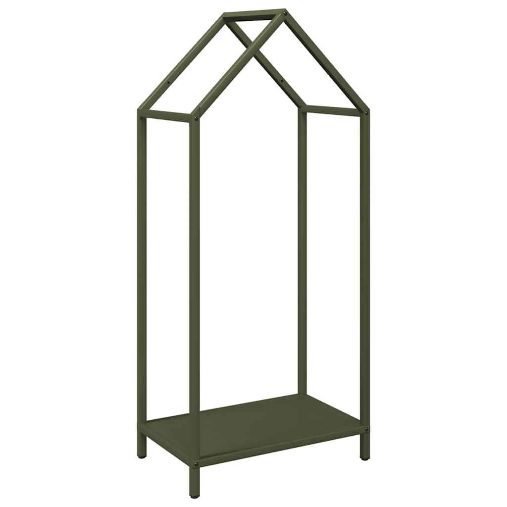 Rastrelliera per Legna da Ardere Verde Oliva 40x25x90 cm