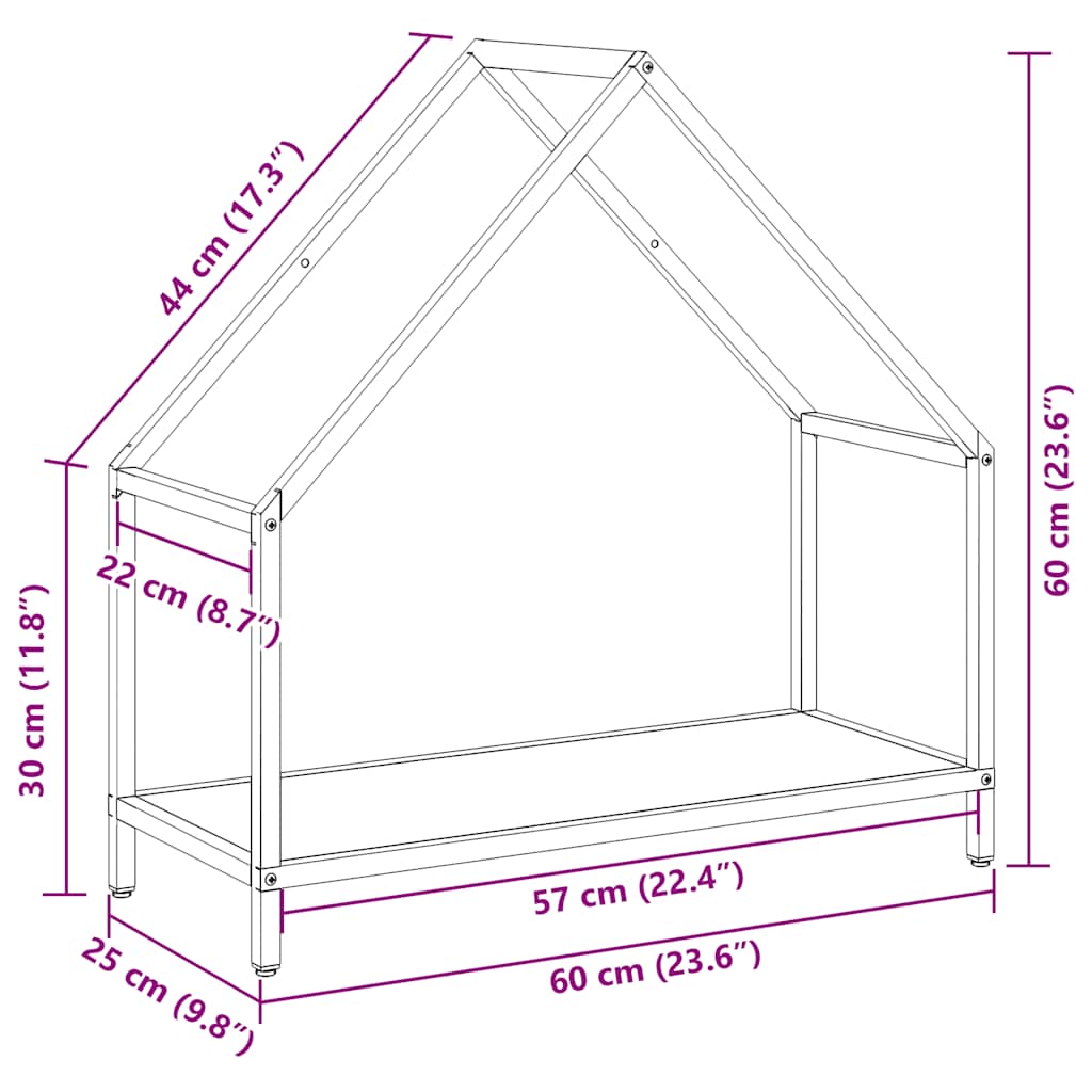 Rastrelliera per Legna da Ardere Antracite 60x25x60 cm