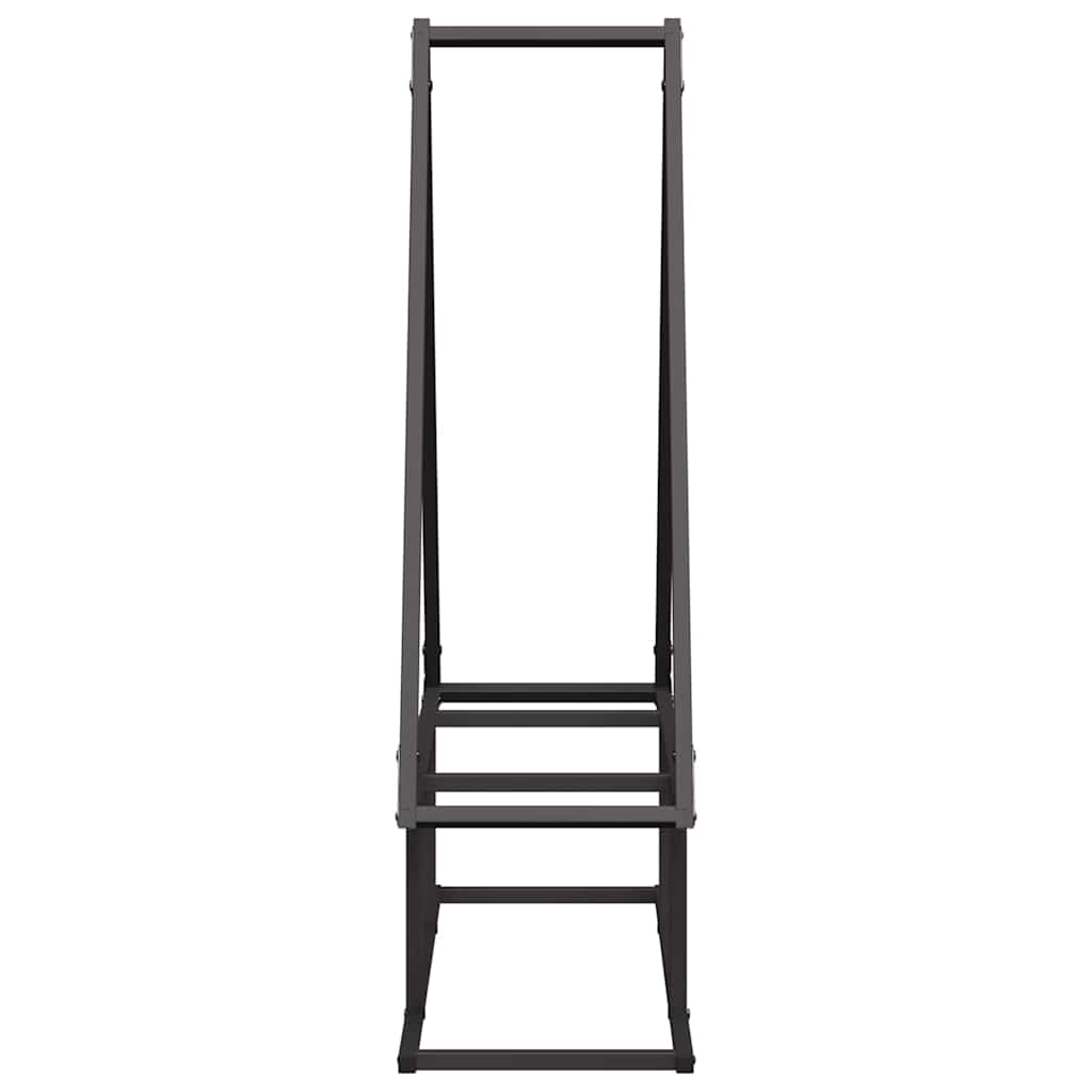Rastrelliera per Legna da Ardere Nera 80x25x90 cm