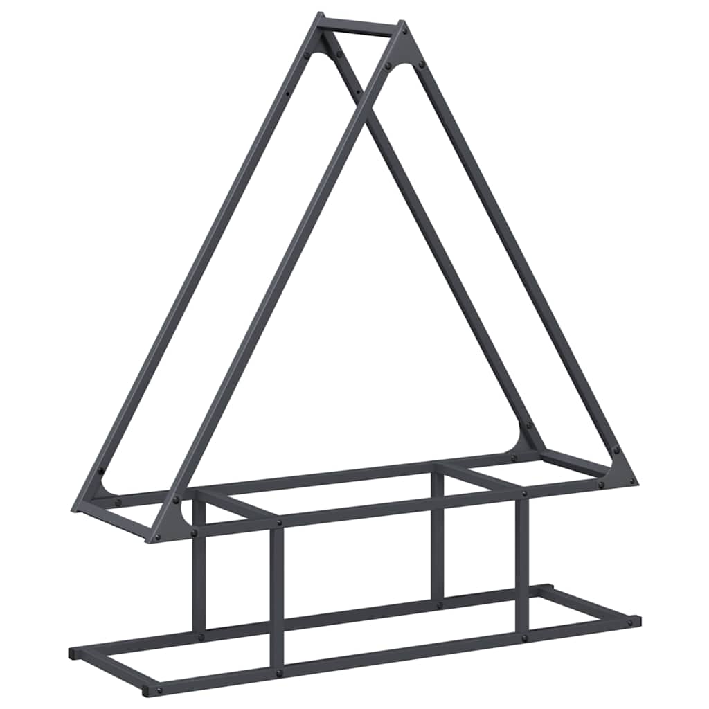 Rastrelliera per Legna da Ardere Antracite 80x25x90 cm