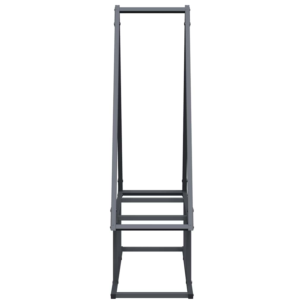 Rastrelliera per Legna da Ardere Antracite 80x25x90 cm