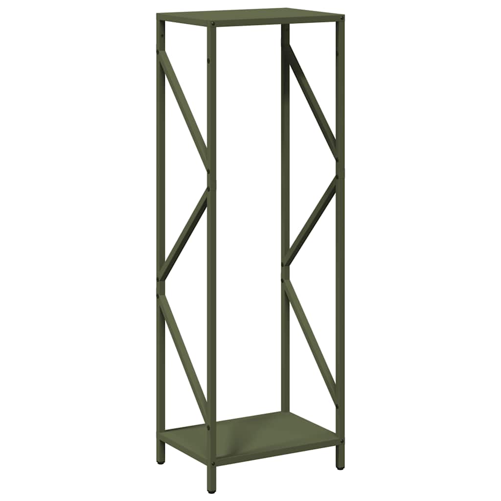 Rastrelliera per Legna da Ardere Verde Oliva 34x25x100 cm