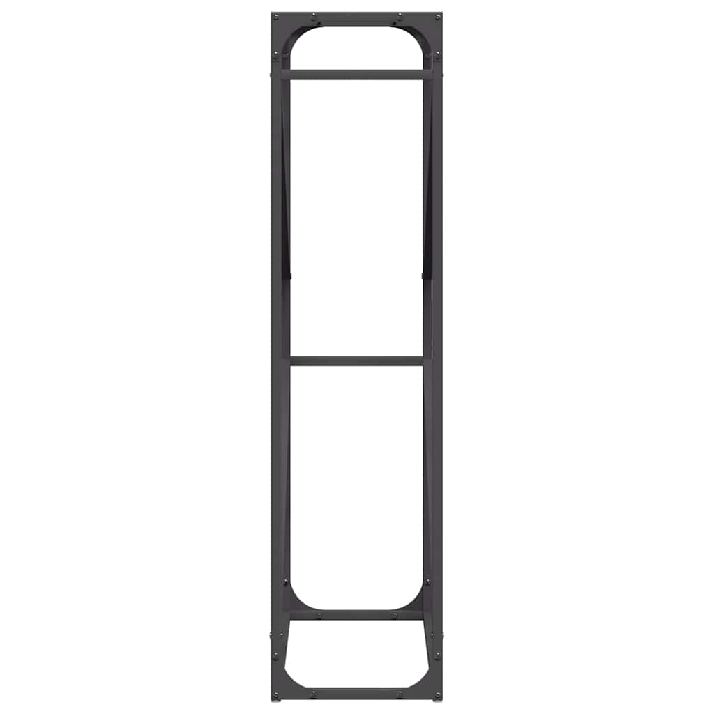 Rastrelliera per Legna da Ardere Nera 60x25x100 cm