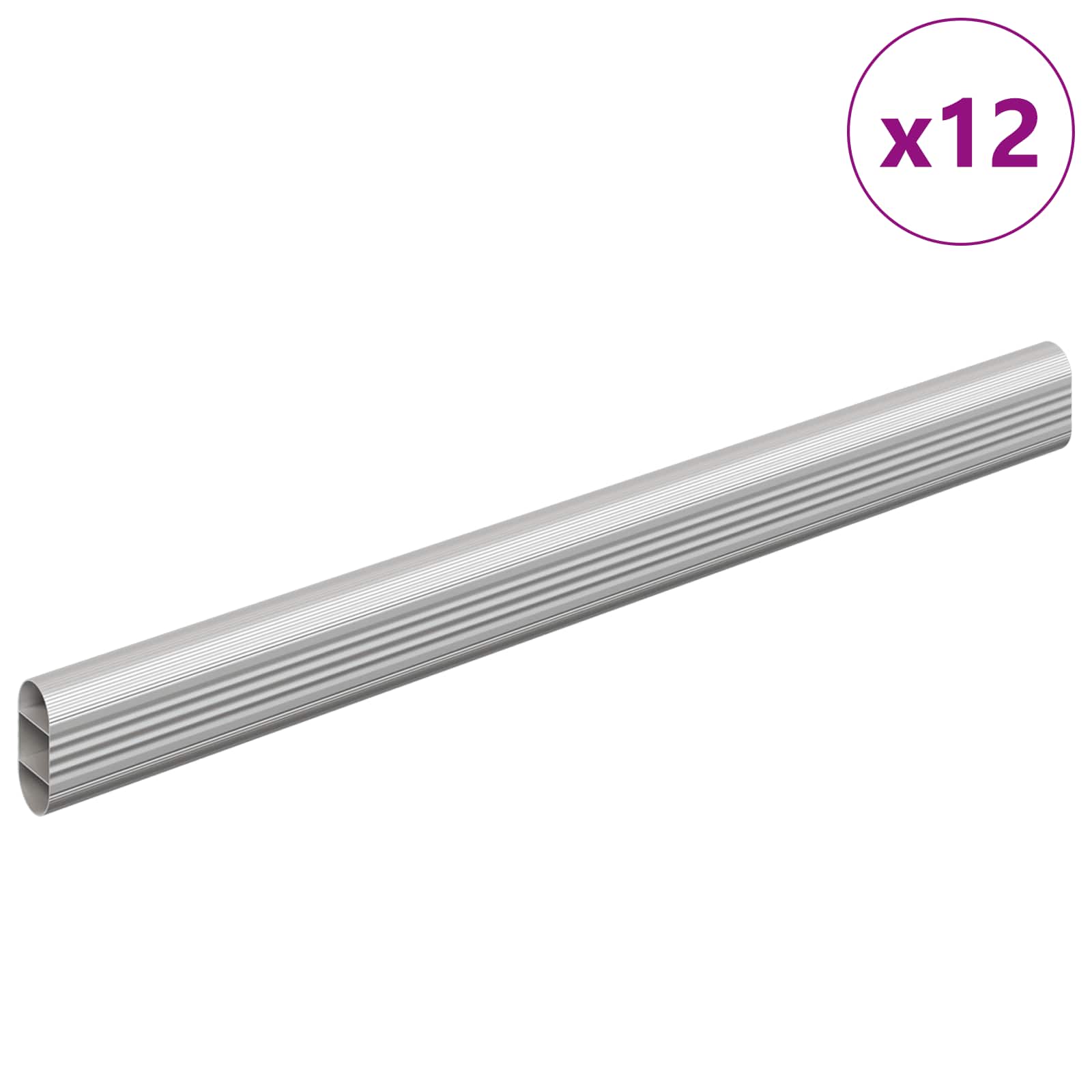 Asta per armadio 12 pz Argento 316 x 15 x 29 mm
