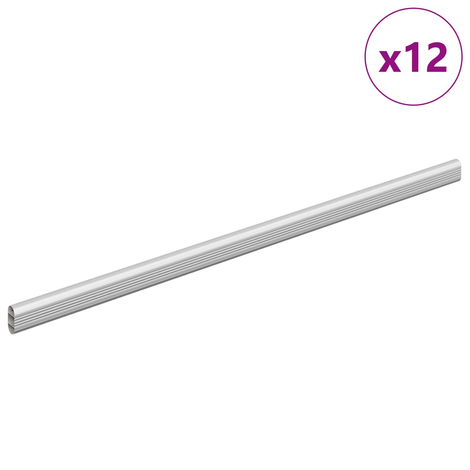 Asta per armadio 12 pz Argento 472 x 15 x 29 mm