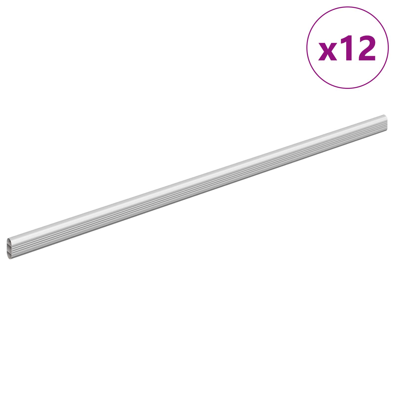 Asta per armadio 12 pz Argento 664 x 15 x 29 mm
