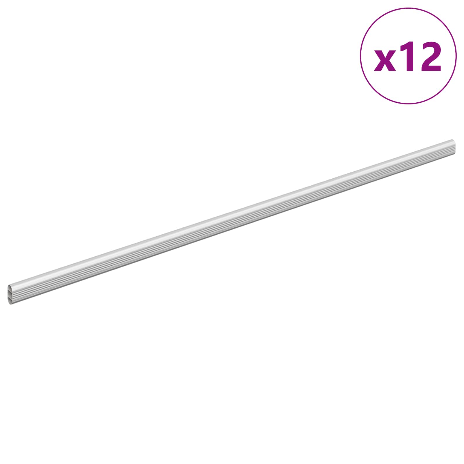 Asta per armadio 12 pz Argento 964 x 15 x 29 mm