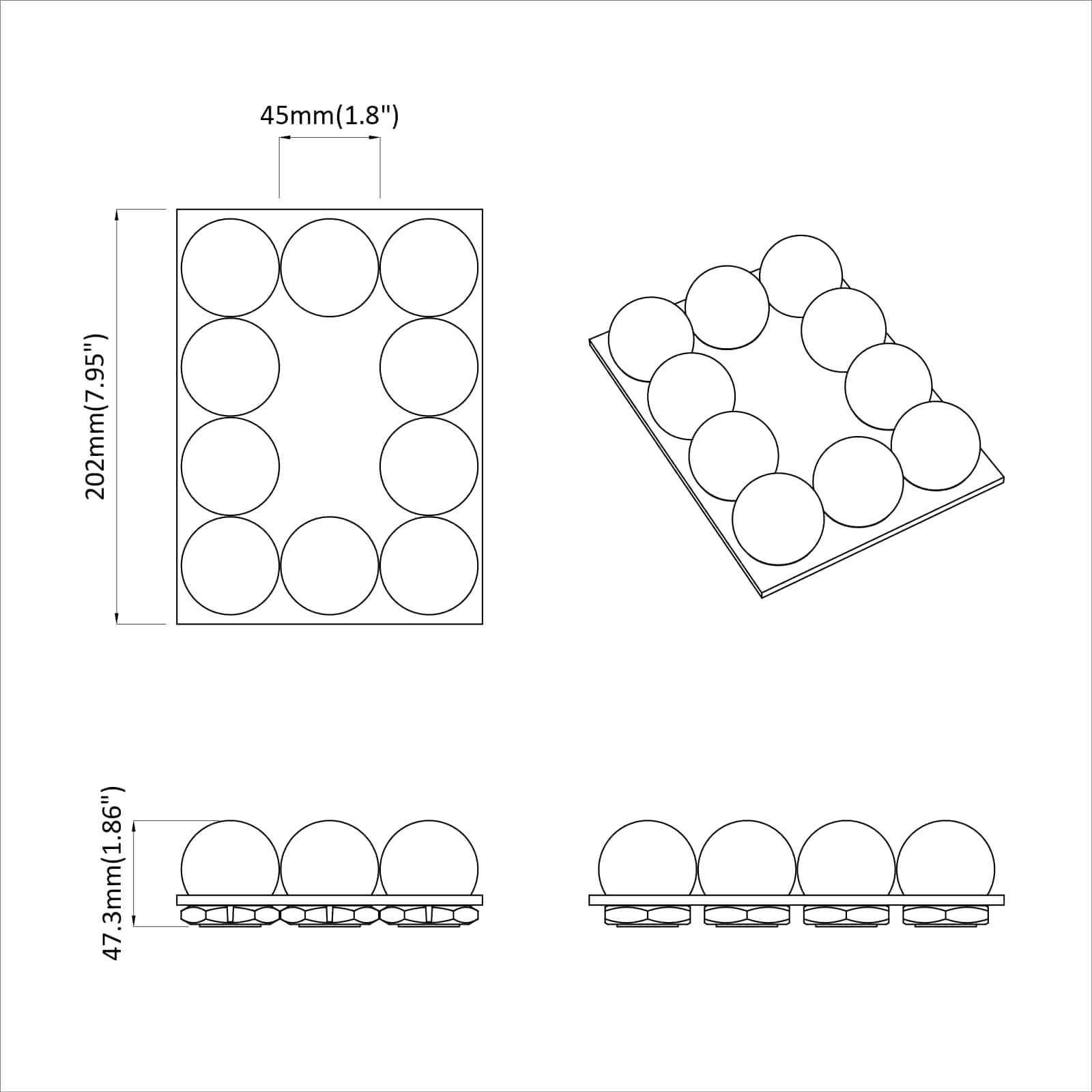Luci per Specchio Bianco 4,5 x 4,5 x 4,7 cm Plastica