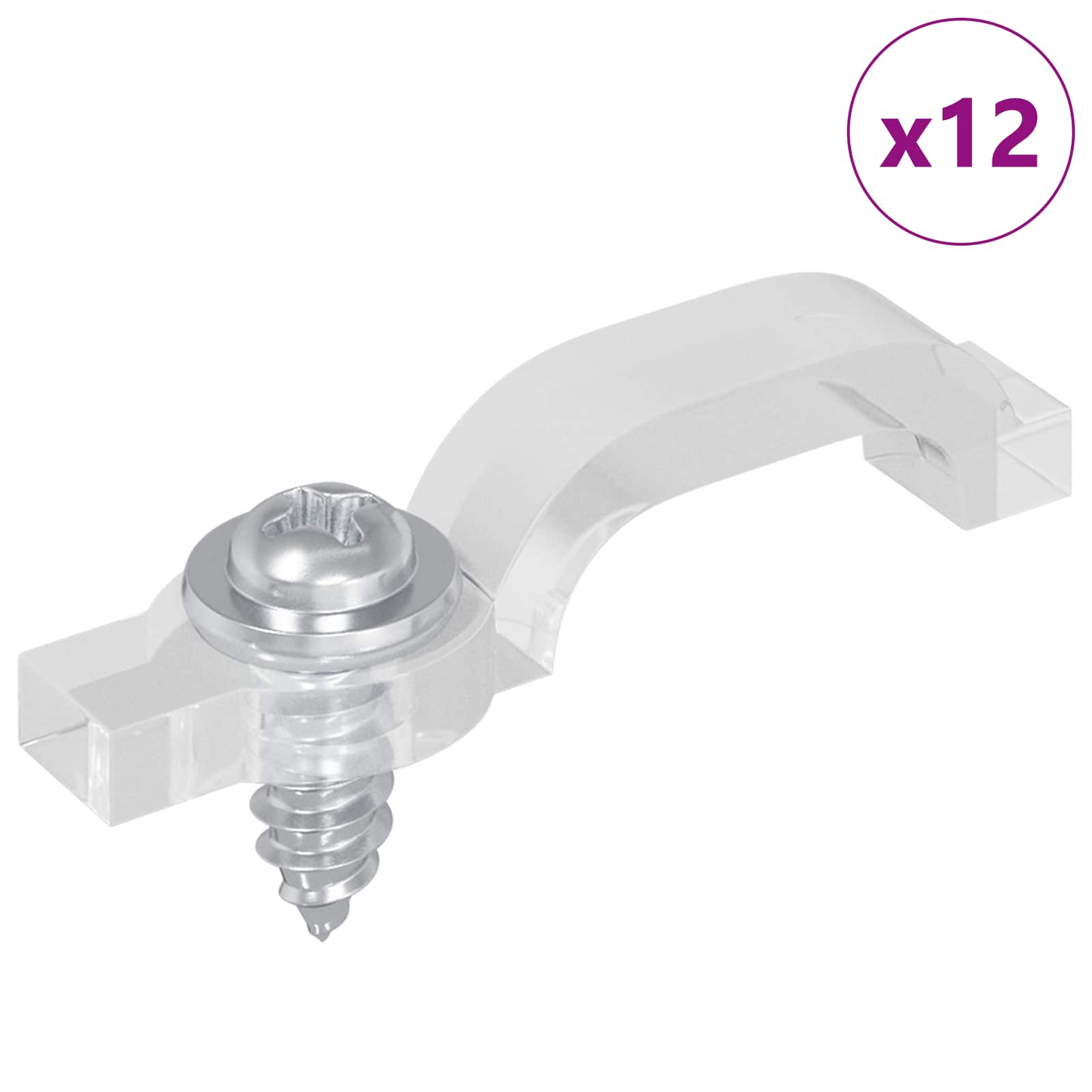 Clip per Striscia LED 23,8 mm 12 pz Trasparente
