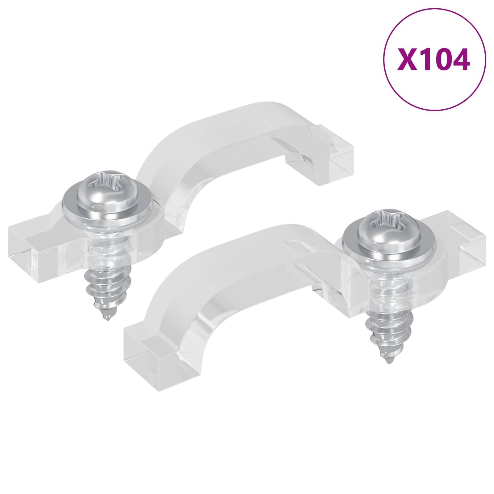 Clip per Striscia LED 23,8 mm 2 pz Trasparente Plastica e Ferro