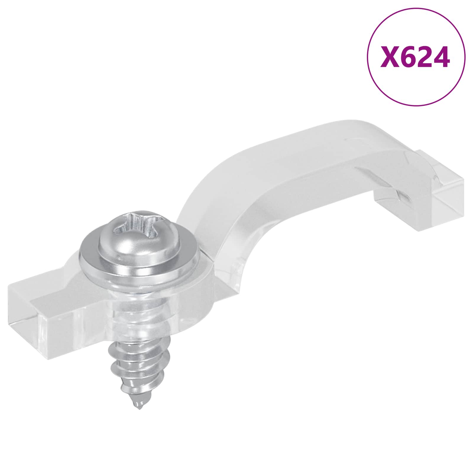 Clip per Striscia LED 23,8 mm 12 pz Trasparente