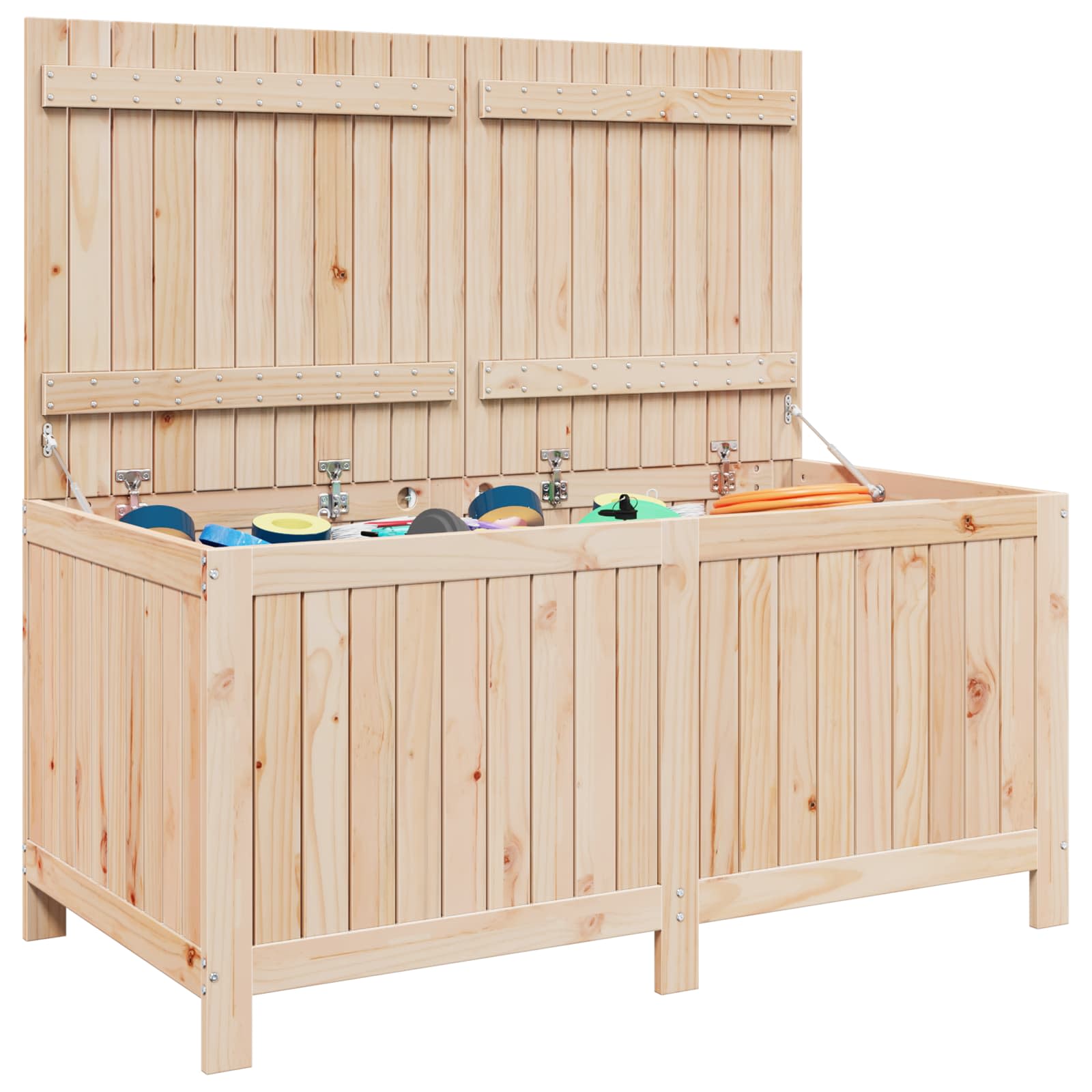 Scatola di Stoccaggio per Giardino 359 L Legno Massello di Pino