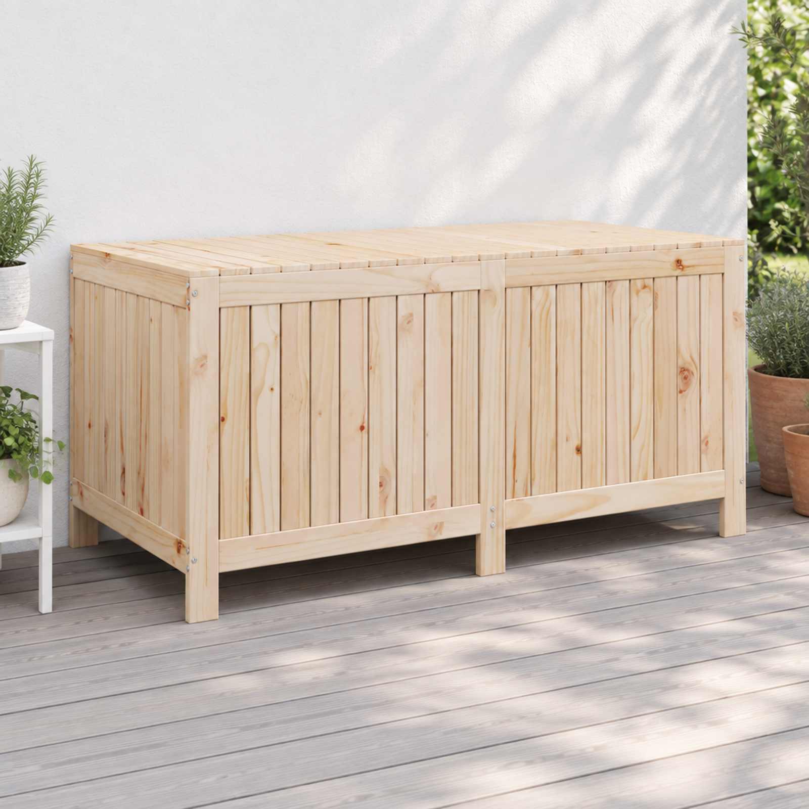 Scatola di Stoccaggio per Giardino 359 L Legno Massello di Pino