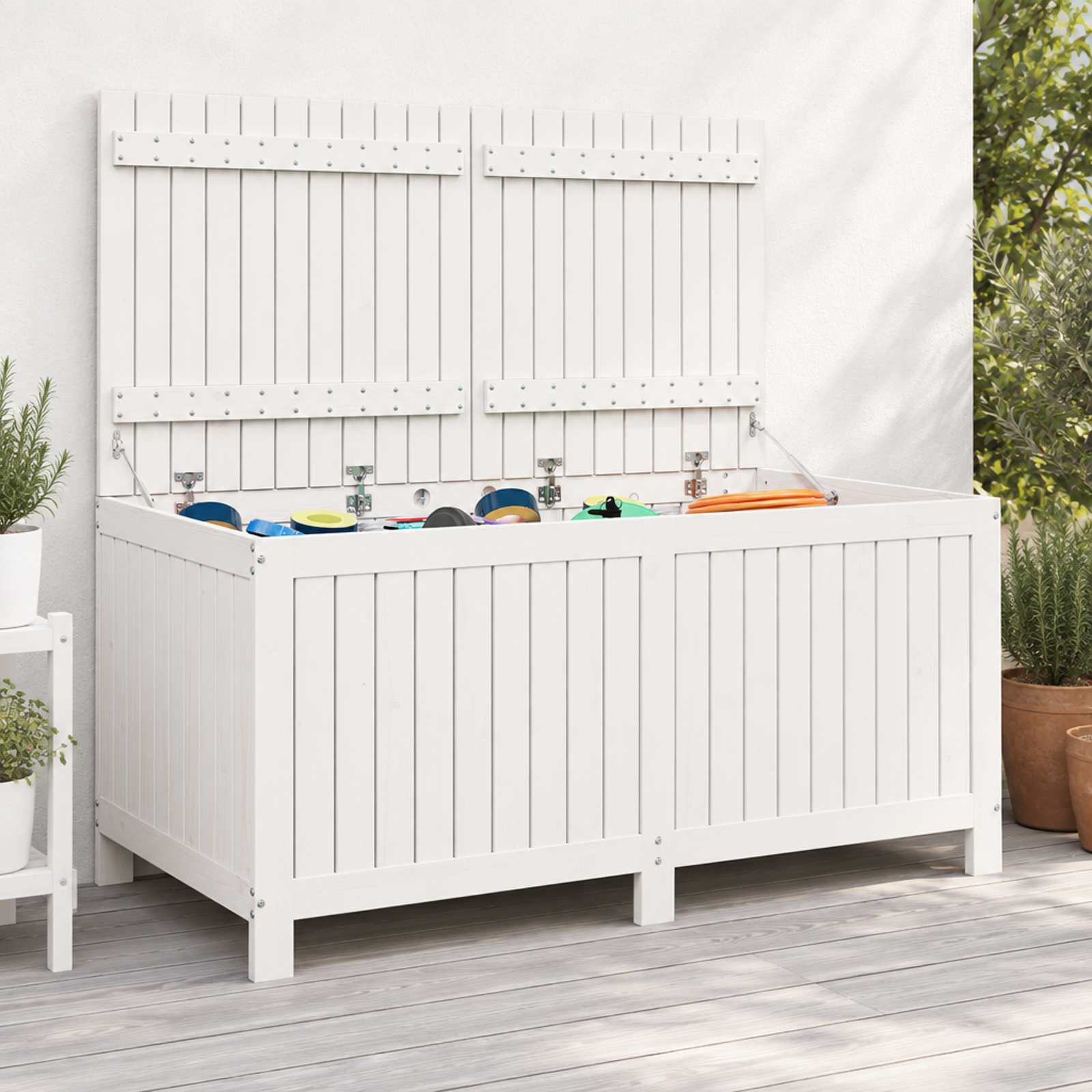 Scatola di Stoccaggio per Giardino 359 L Legno Massello di Pino