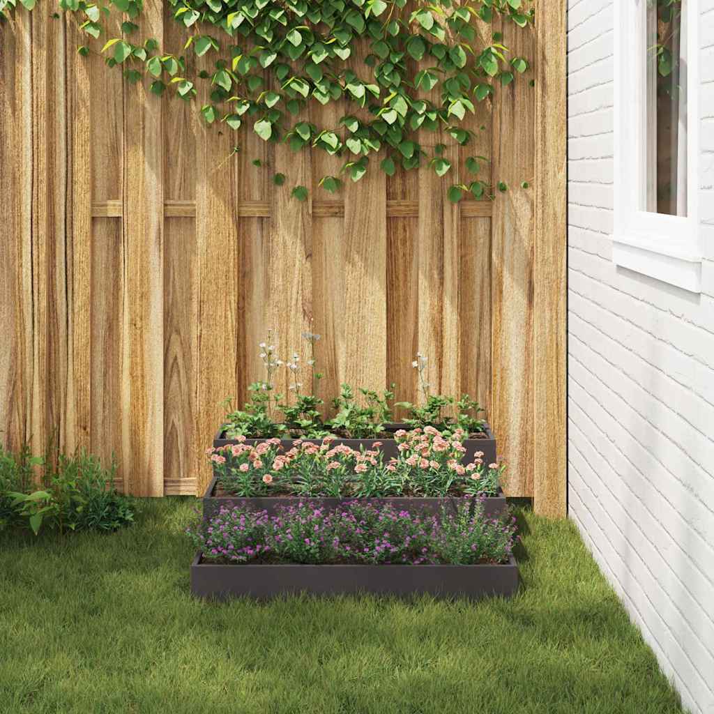 Vaso da giardino Nero 90 x 90 x 35 cm Acciaio laminato a freddo