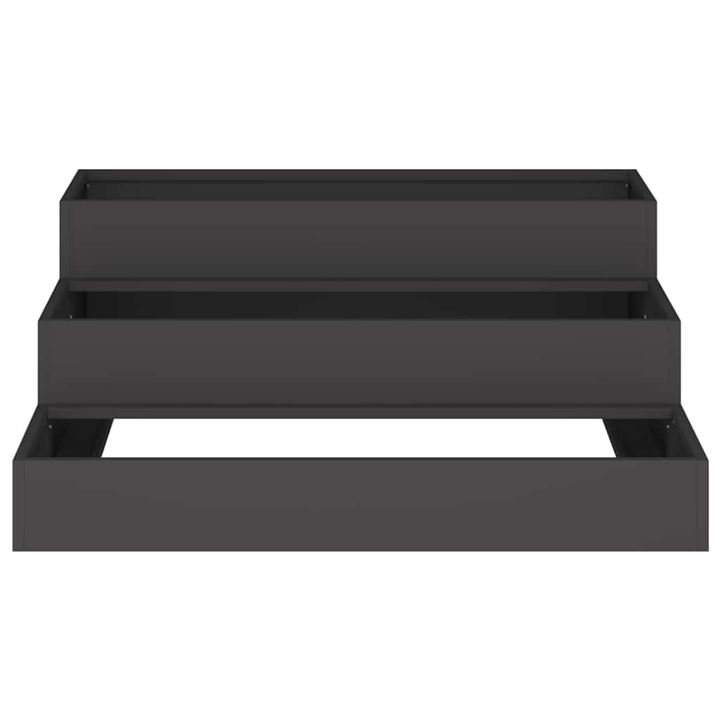 Vaso da giardino Nero 90 x 90 x 35 cm Acciaio laminato a freddo
