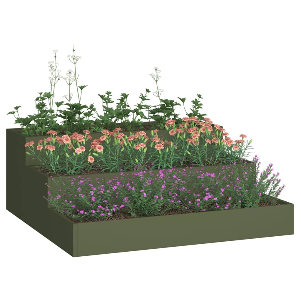 Vaso da giardino Verde oliva 90 x 90 x 35 cm