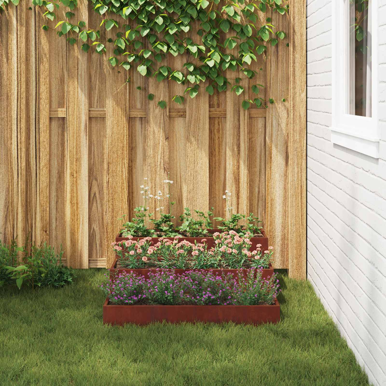 Vaso da giardino Ruggine 90 x 90 x 35 cm