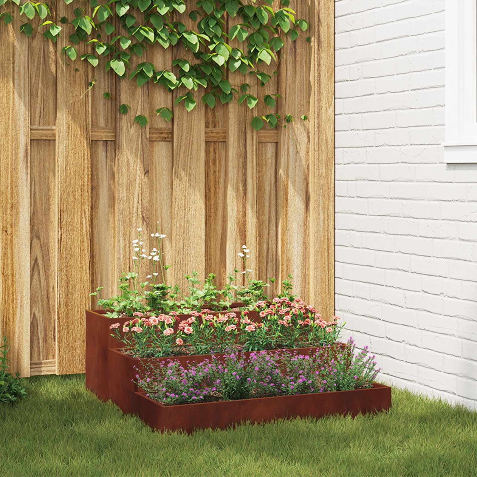 Vaso da giardino Ruggine 90 x 90 x 35 cm