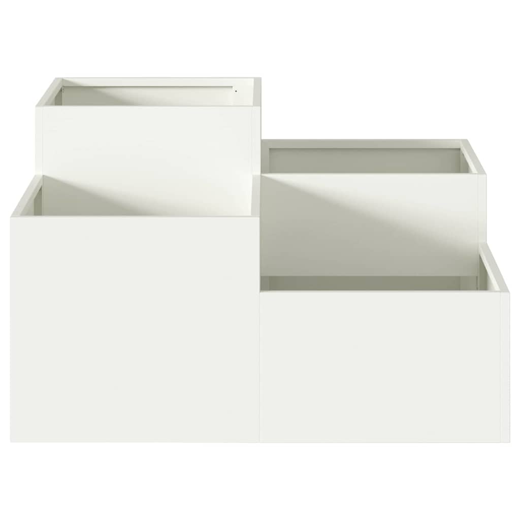 Vaso da giardino Bianco 80 x 80 x 48 cm Acciaio