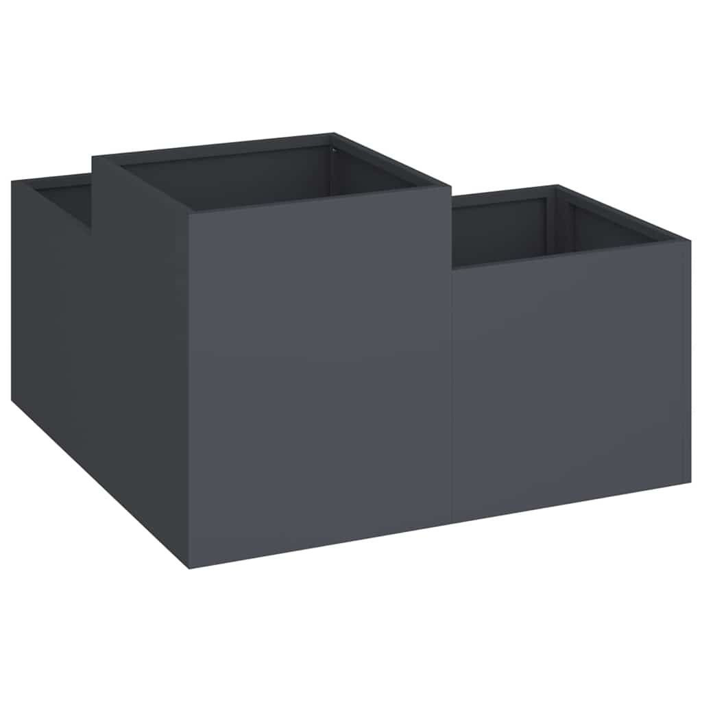 Vaso da giardino Antracite 80 x 80 x 48 cm Acciaio