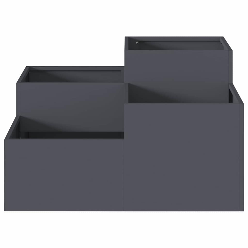 Vaso da giardino Antracite 80 x 80 x 48 cm Acciaio
