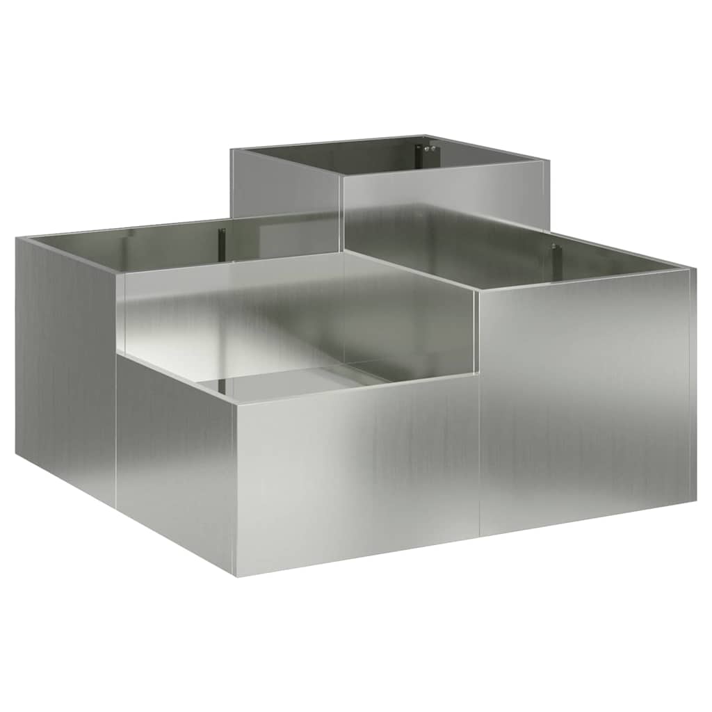 Vaso da giardino Argento 80 x 80 x 48 cm Acciaio zincato