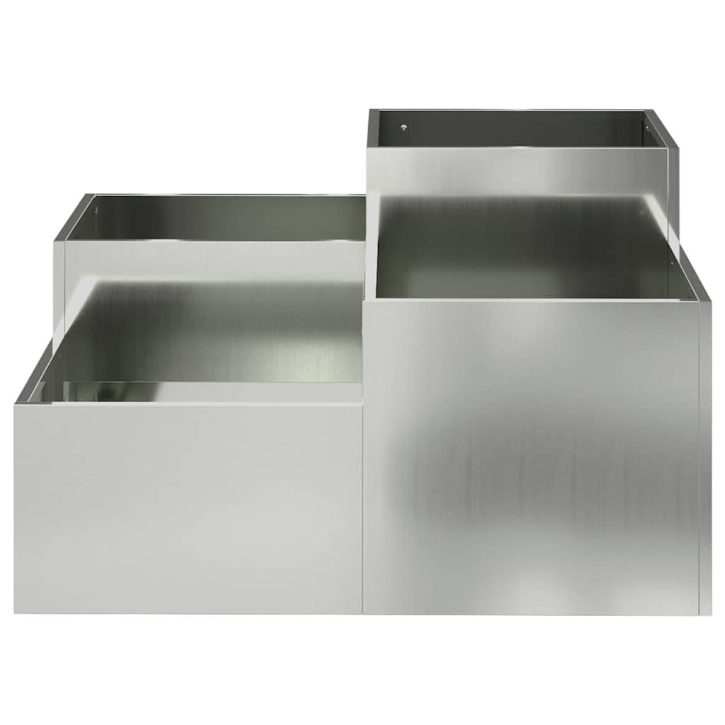 Vaso da giardino Argento 80 x 80 x 48 cm Acciaio zincato