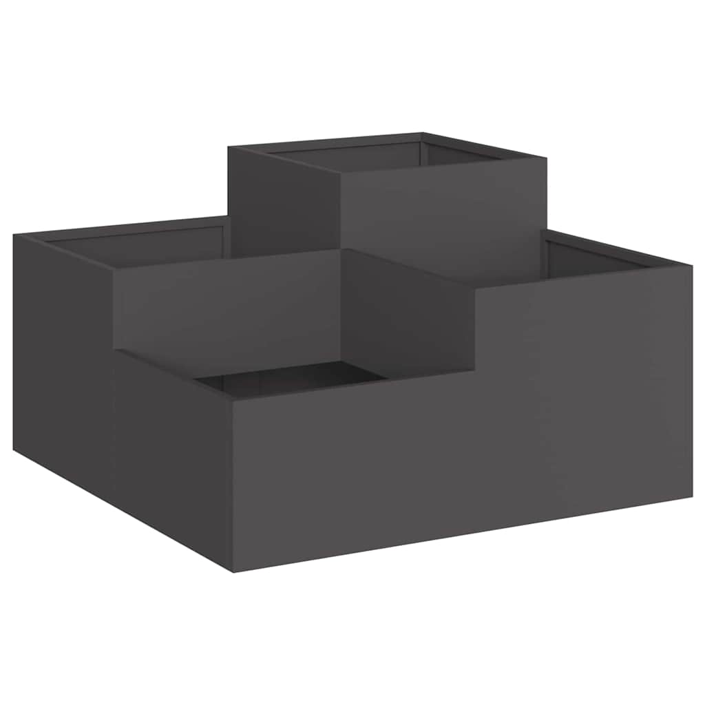 Vaso da giardino Nero 100 x 100 x 48 cm Acciaio