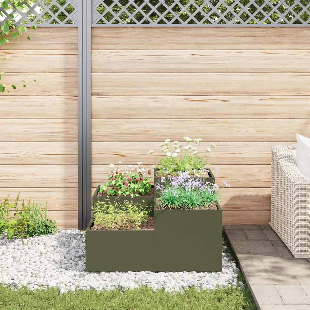 Vaso da giardino Oliver verde 100 x 100 x 48 cm Acciaio