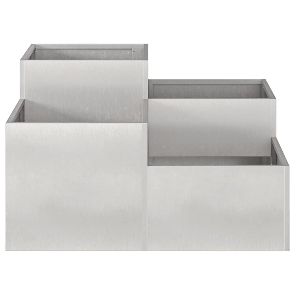 Vaso da giardino Argento 100 x 100 x 48 cm Acciaio inossidabile