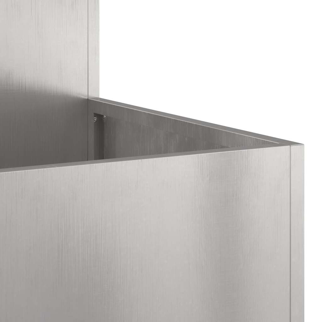 Vaso da giardino Argento 100 x 100 x 48 cm Acciaio inossidabile