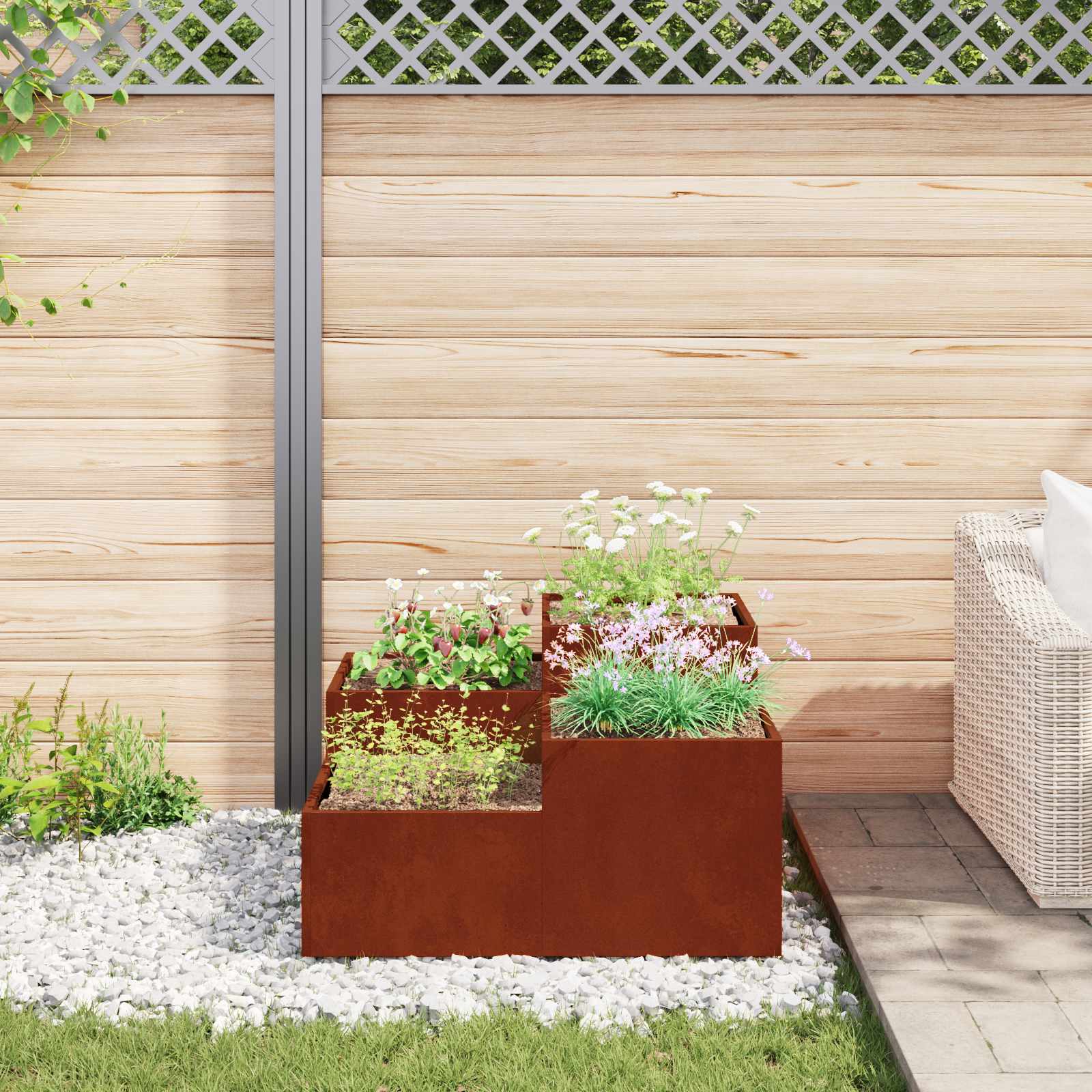 Vaso da giardino Ruggine 100 x 100 x 48 cm