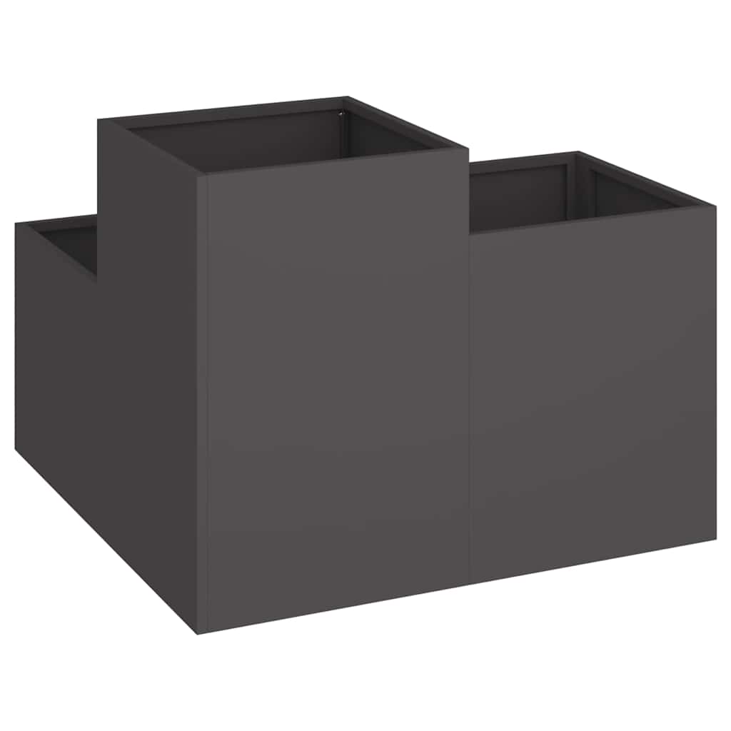 Vaso da giardino Nero 80 x 80 x 60 cm Acciaio