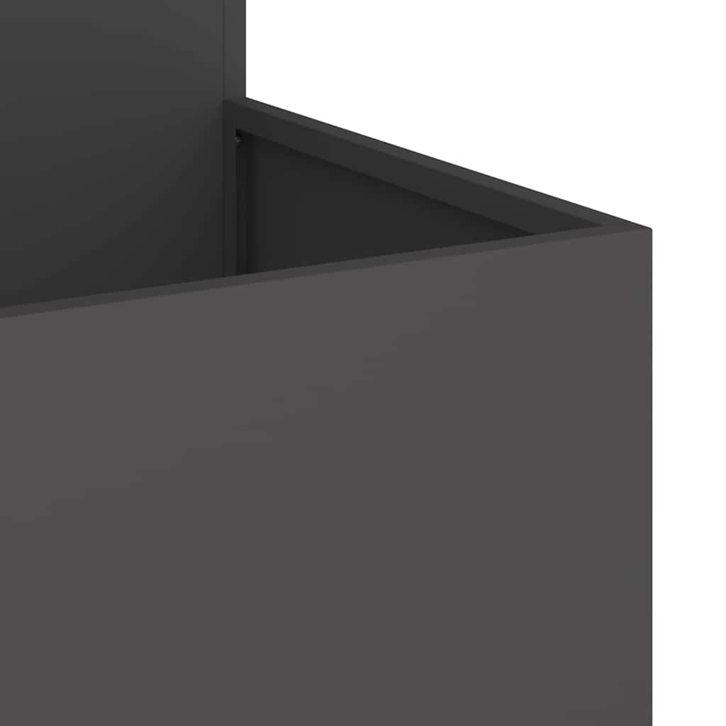 Vaso da giardino Nero 80 x 80 x 60 cm Acciaio