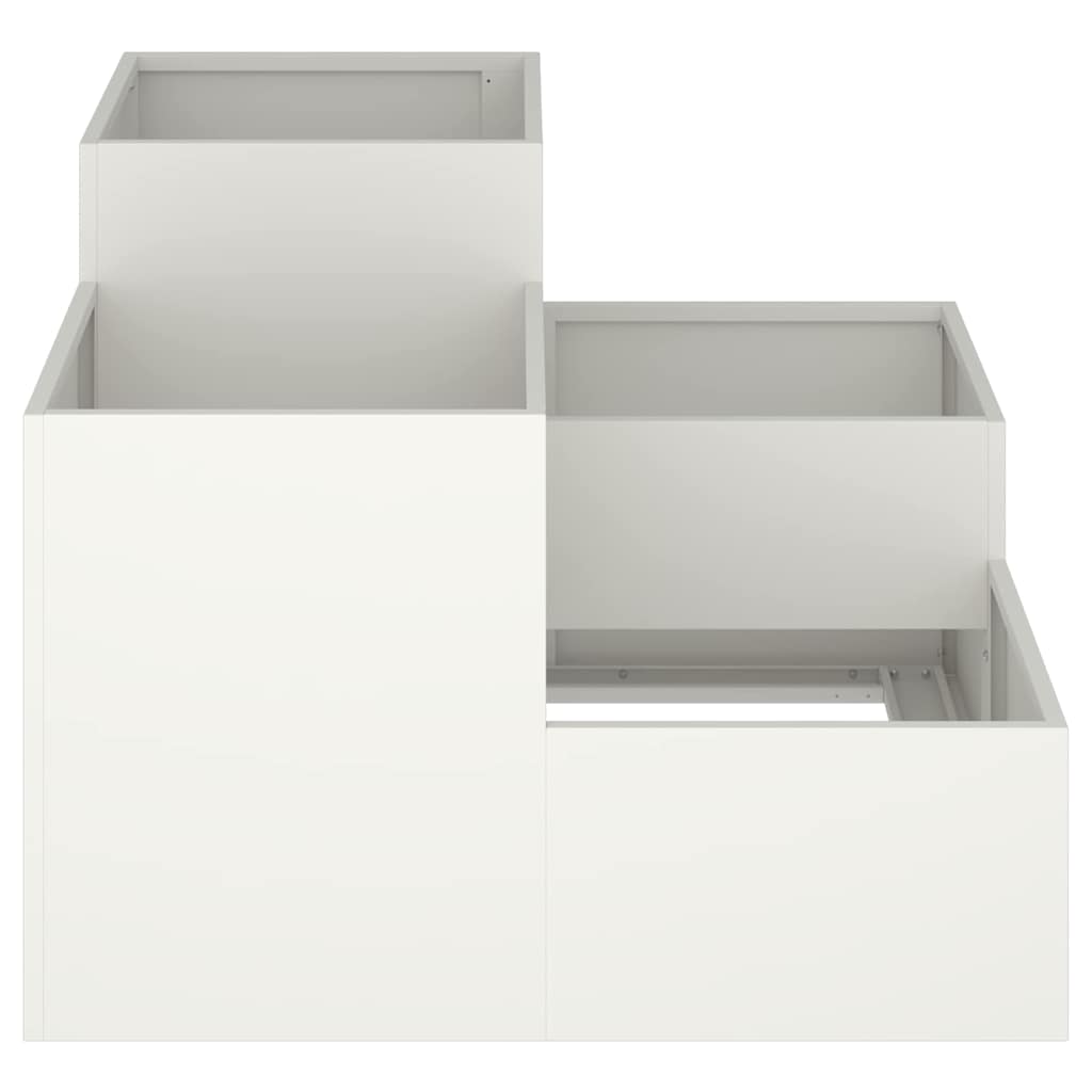 Vaso da giardino Bianco 80 x 80 x 60 cm Acciaio