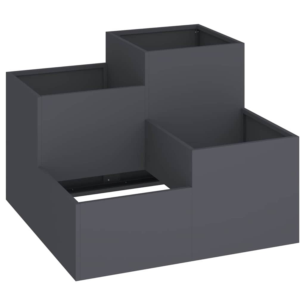 Vaso da giardino Antracite 80 x 80 x 60 cm Acciaio