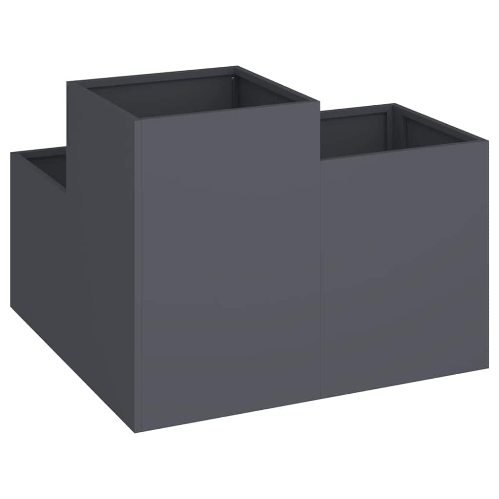 Vaso da giardino Antracite 80 x 80 x 60 cm Acciaio