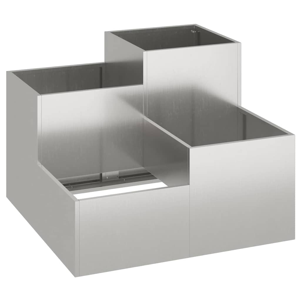 Vaso da giardino Argento 80 x 80 x 60 cm Acciaio inossidabile